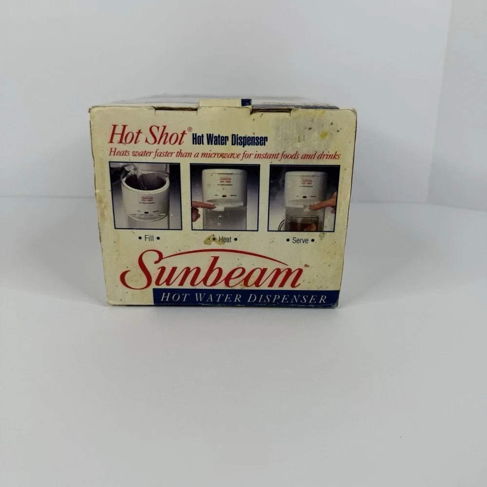 VTG Sunbeam Hot Shot Hot Water Dispenser 3211 White In Original Box Tested Works